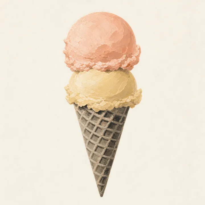 Ice cream in a cone